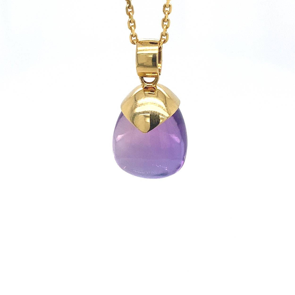 18 krt geelgouden amethist hanger
