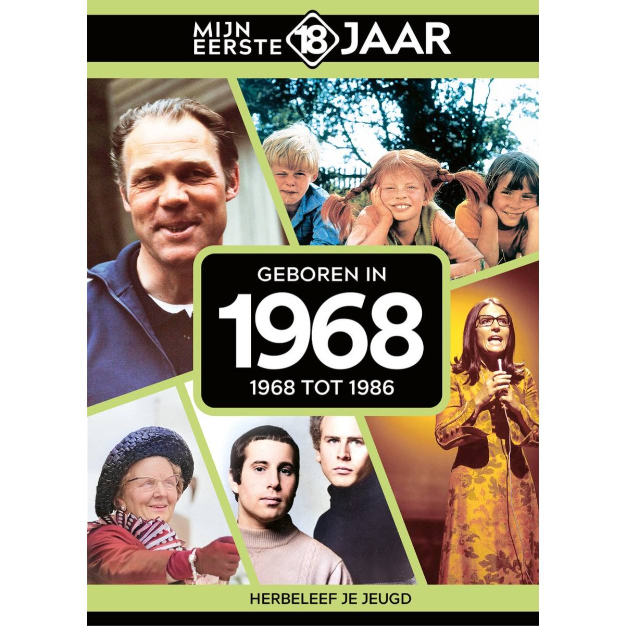 MIJN EERSTE 18 JAAR; GEBOREN IN 1968 De jaren van 1968 tot 1986 Mijn Eerste 18 Jaar is hét boek vol met ‘oh ja!’-momenten. Droom weg bij alle hoogtepunten uit jouw jeugd. Zo beleef je de meest spraakmakende momenten uit de eerste 18 jaar van jouw leven opnieuw. Aan welke hits, films en tv-programma’s heb je mooie herinneringen? Hoe was de mode toen, het straatbeeld en de rages? Welke sporthelden zijn je bijgebleven? En wat was het nieuws waar iedereen het over had? Mijn Eerste 18 Jaar staat boordevol jeugdsentiment. Met maar liefst 182 pagina’s aan kleurrijke foto’s, anekdotes en iconische beelden uit jouw jonge jaren. Ook hebben we per jaar de grootste hits voor je verzameld. Scan de code en beluister jouw hits. Begin met bladeren en herbeleef je jeugd!