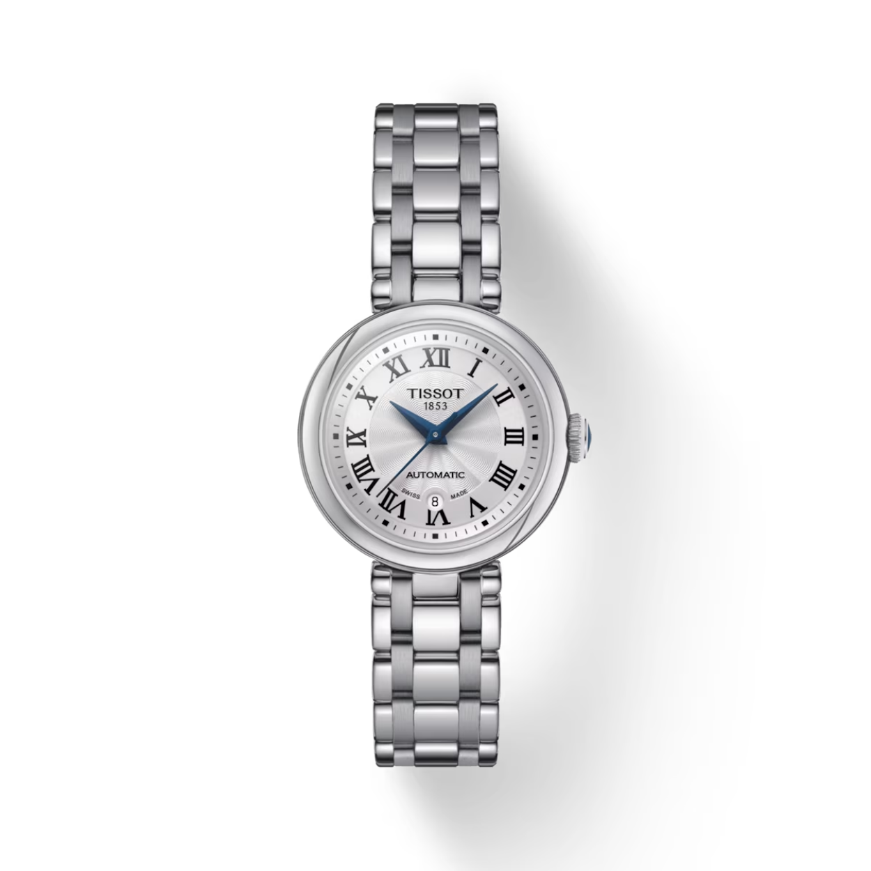 Elegant dameshorloge uit de “Bellissima” collectie. Het horloge heeft een diameter van 29 mm en is vervaardigd uit edelstaal. Het krasbestendige saffierglas geeft een heldere kijk op de zilverkleurige wijzerplaat met slanke Romeinse cijfers, zwarte wijzers en een datumaanduiding op 6 uur. De glanzend gepolijste edelstalen band heeft matte details en is voorzien van een vlindersluiting met drukknoppen. Zwitsers mechanisch uurwerk. Waterbestendig tot 50 meter.

Diameter:29 mm
Tot 48 uur gangreserve
316L roestvrijstalen behuizing
Doorkijkkast
Zwitsers automatisch uurwerk
Gebold krasbestendig saffierglas met antireflecterende coating