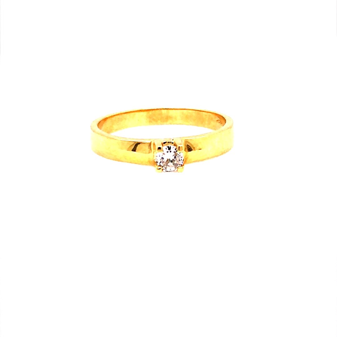 Eclat 14krt geelgouden ring met diamant