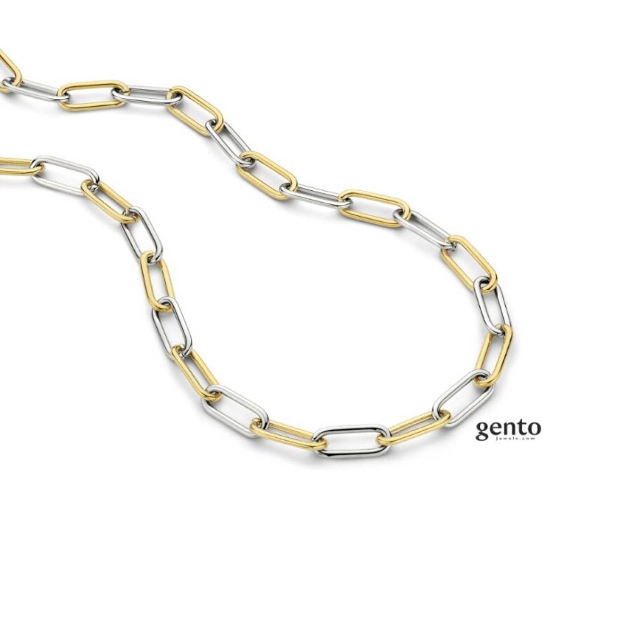 Bicolor ketting staal gento jewels