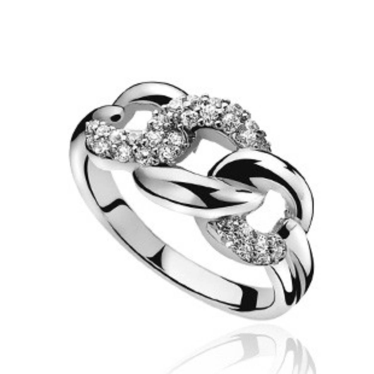 inzi zilveren ring gourmetschakel zirkonia mt56 ZIR790