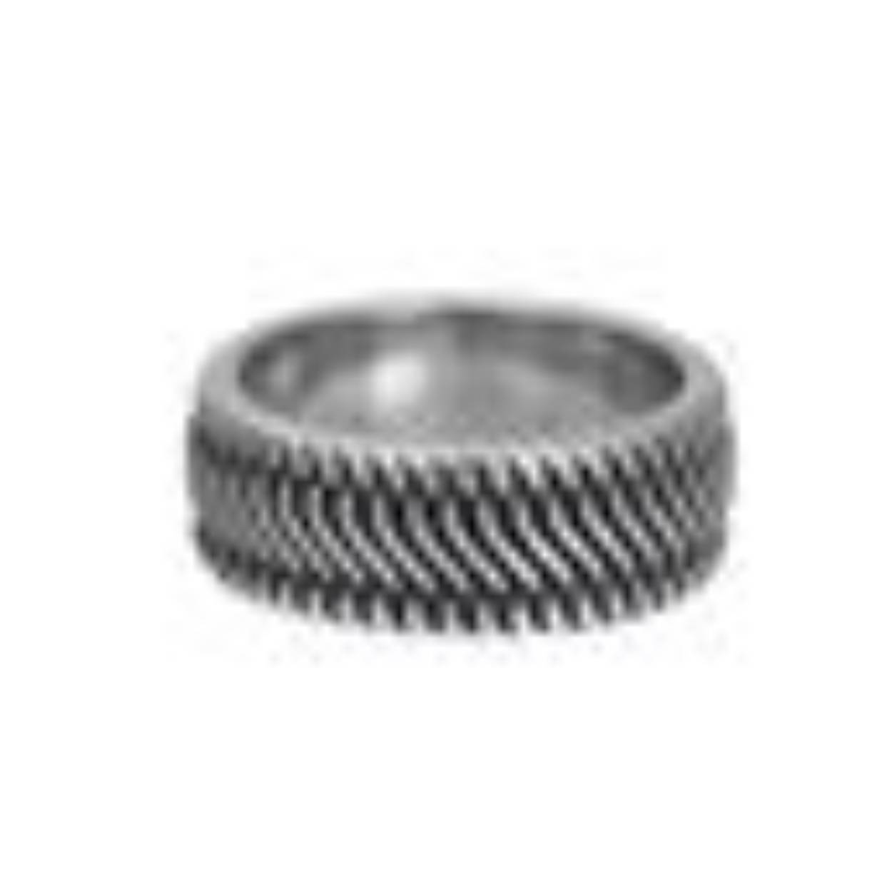 De iXXXi MEN single ring Land Rover is gemaakt van stainless steel en heeft een antiek zilverkleurige uitstraling. De solitaire ring heeft een symmetrische vorm en is voorzien van een ingegraveerd patroon. De antiek zilveren kleur in combinatie met zwart geeft ring Land Rover een stoere uitstraling. 