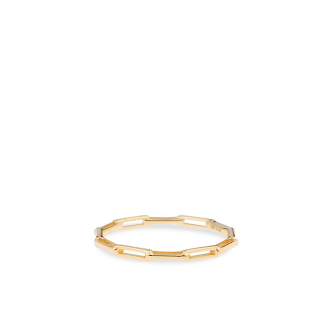 SWING JEWELS 14krt geelgouden ring, paper clip schakel, maat 56

