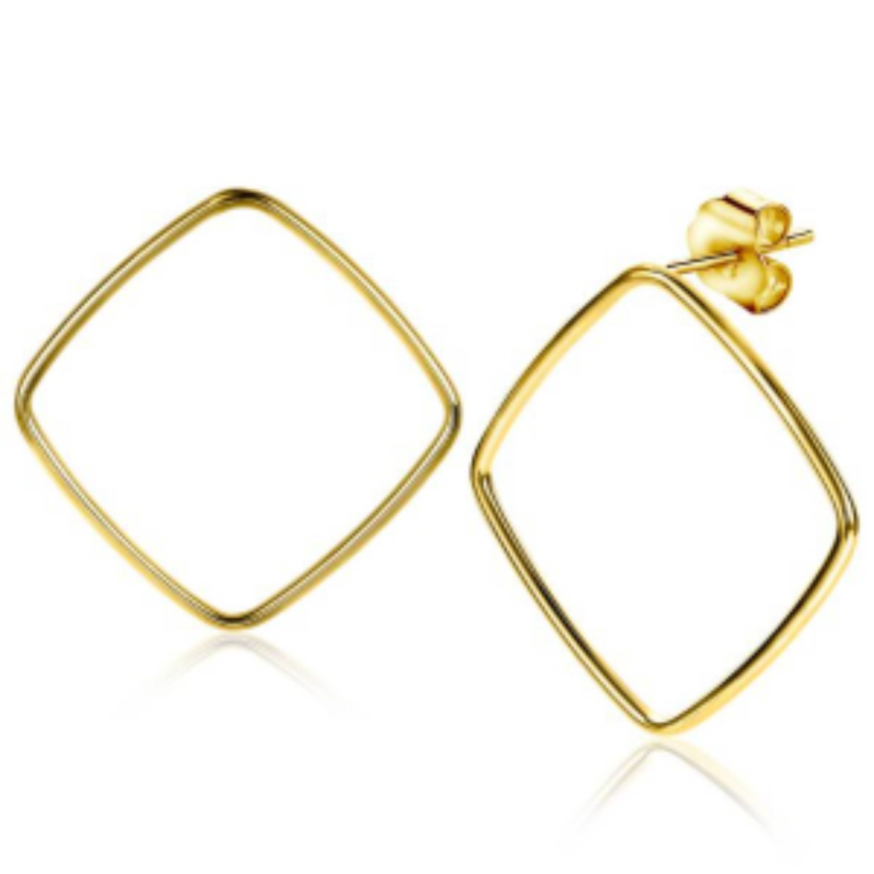 40mm ZINZI gold plated zilveren oorsieraden rond vierkant paars en witgrijs ZIO2525G