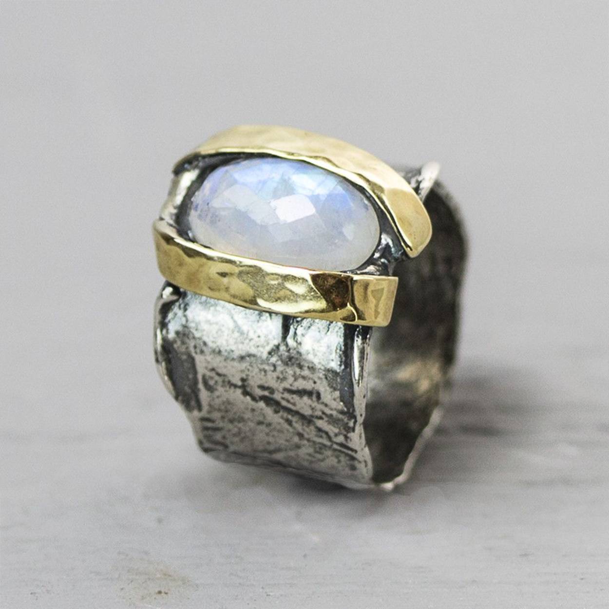 Jeh Ring Zilver/9 karaat met Maansteen JEH20200-57