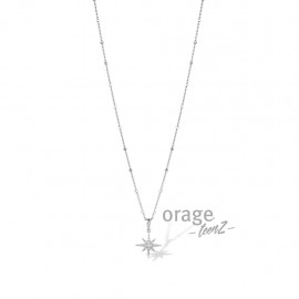 Zilveren collier met hanger 
Hanger: ster met steentjes
Materiaal: 925 zilver met zirkonium