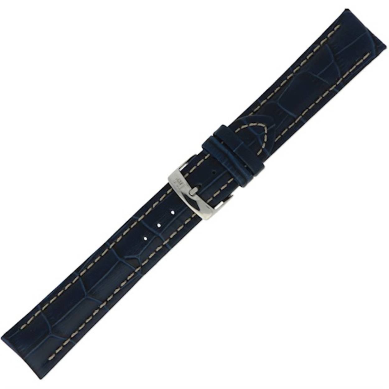 22 mm Leer Blauw Kroko