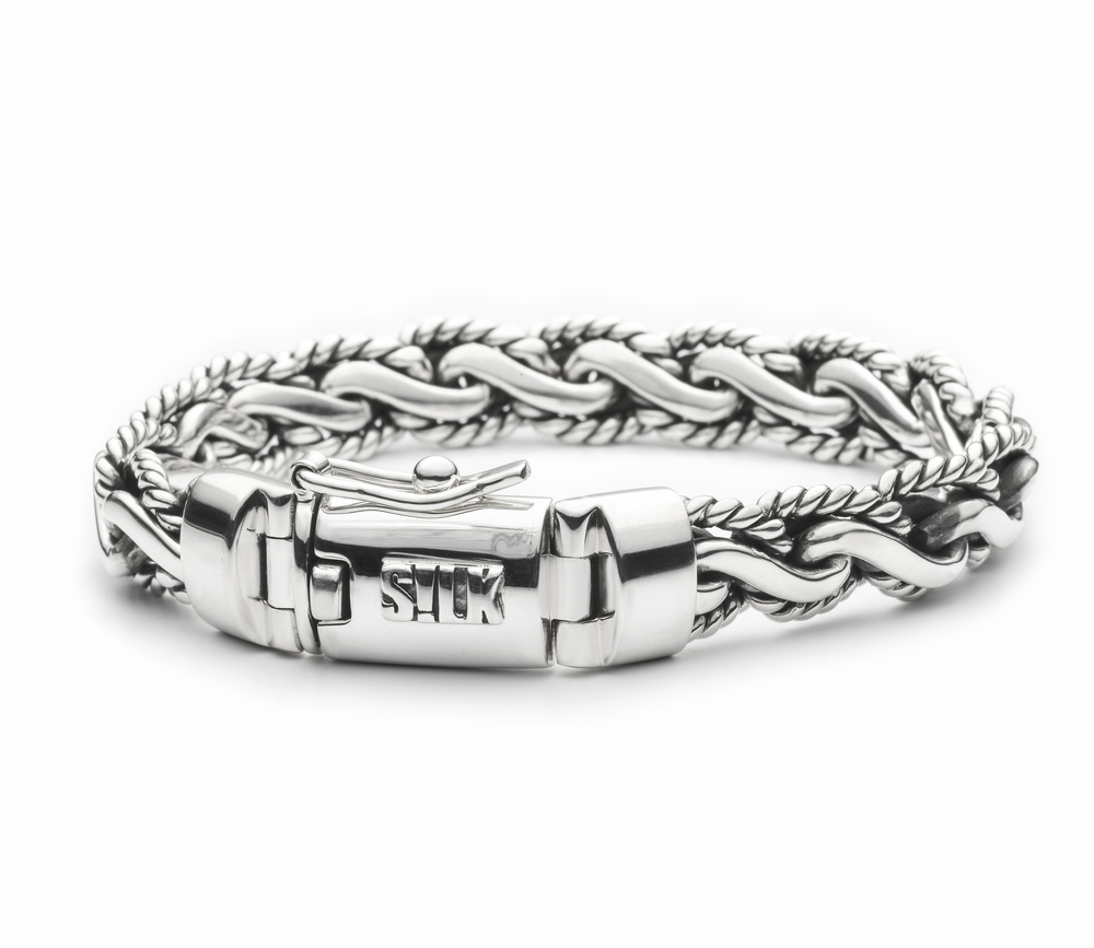 Silk armband zilver