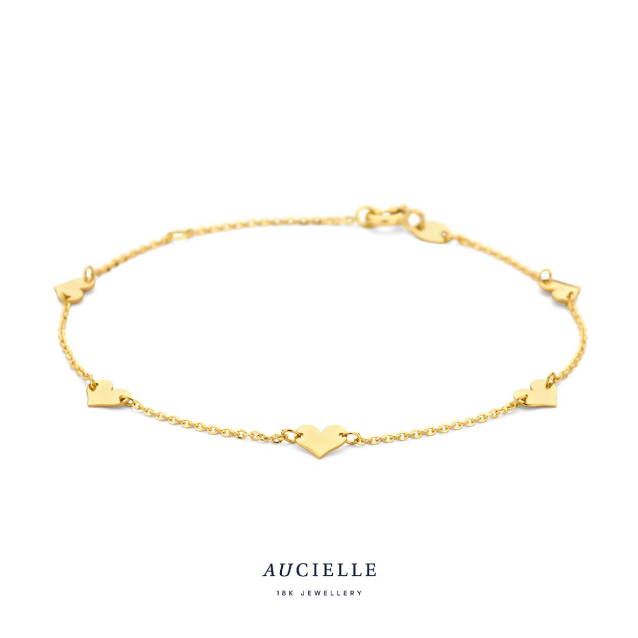 AuCielle Armband goud 18k met hartjes