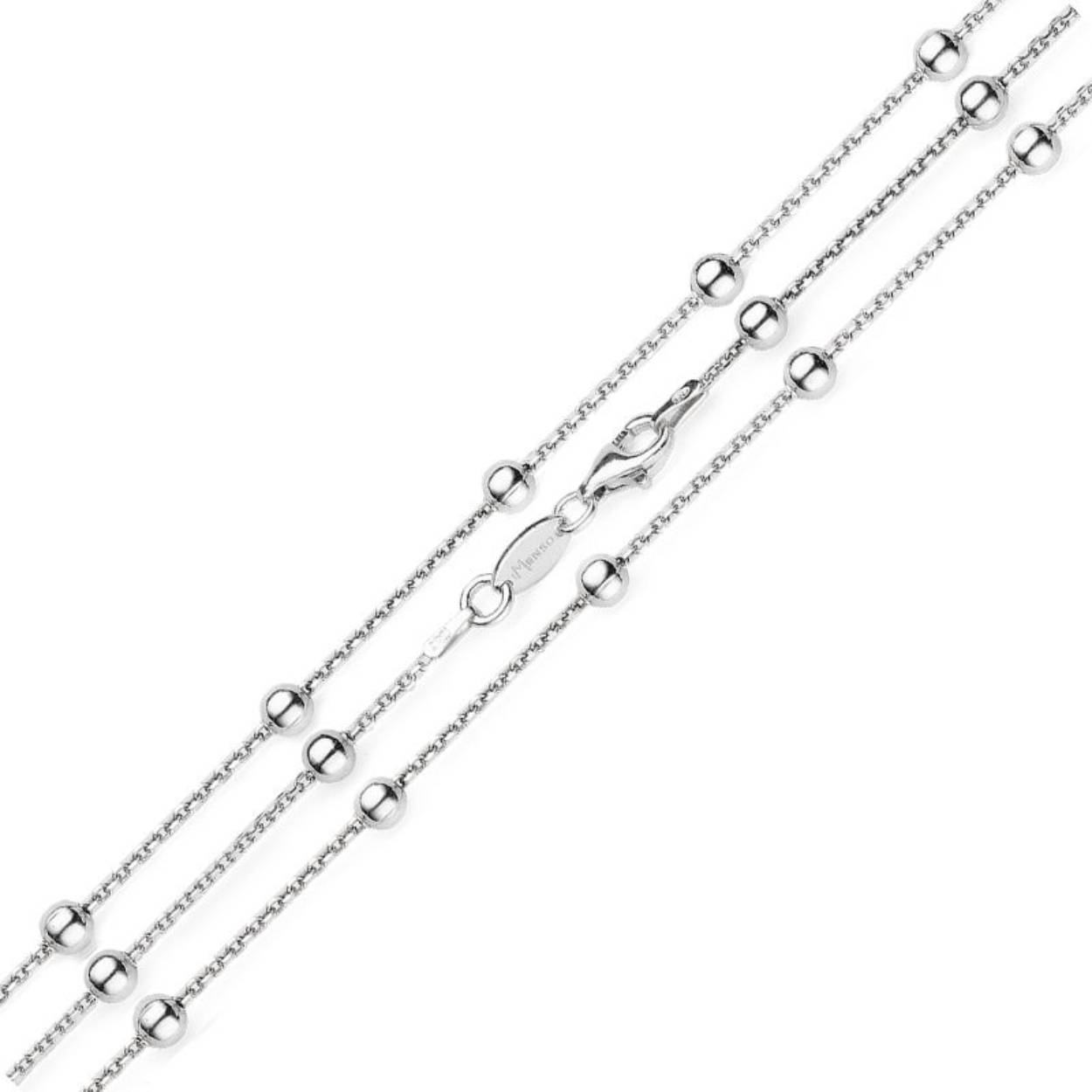 My iMenso "jasseron flat" ball 80cm necklace (925/rhod-plated)"jasseron flat" ball 92cm necklace (925/rhod-plated)