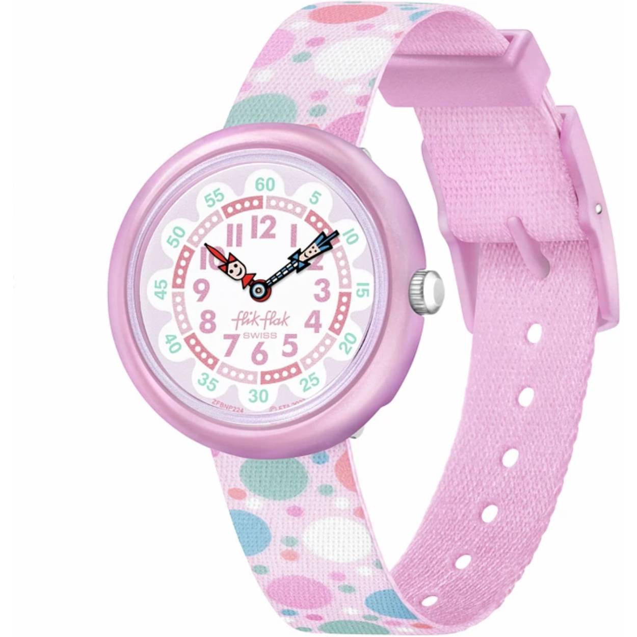 Op zoek naar een vrolijk en kleurrijk horloge voor jouw kleine meid? Dan is de FLIK FLAK FLYING BUBBLES het perfecte horloge!