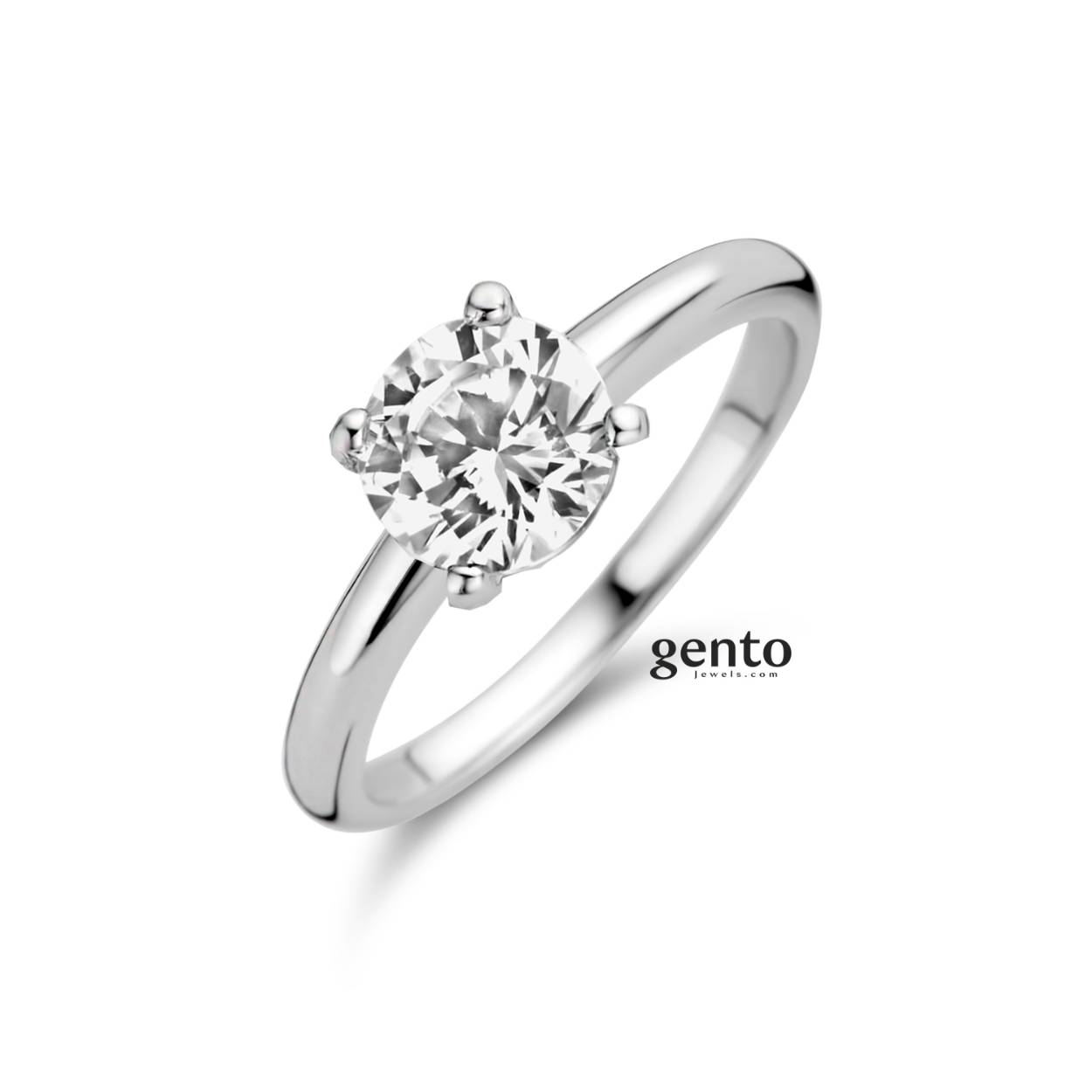 Zilveren ring met centrale zirkonium steen (solitaire model)
Maat 54 (Niet uw maat? Wij bestellen deze ring graag in de juiste maat voor u)