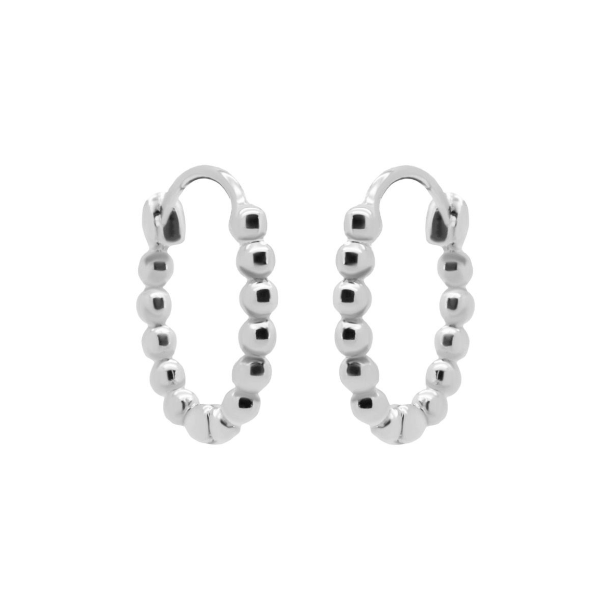 Hinged hoops RUE DOTS Silver 15MM