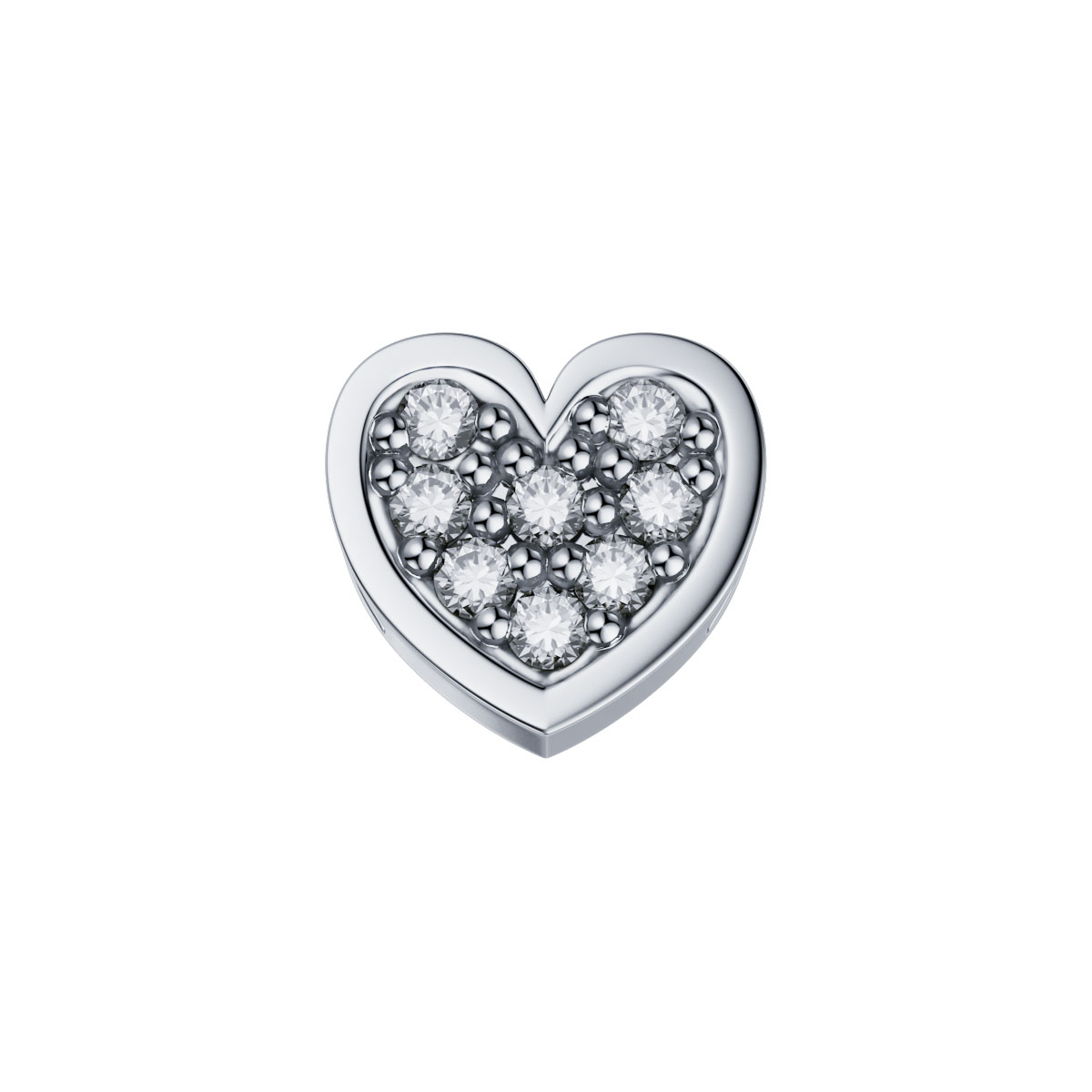 Wit gouden hart met diamant