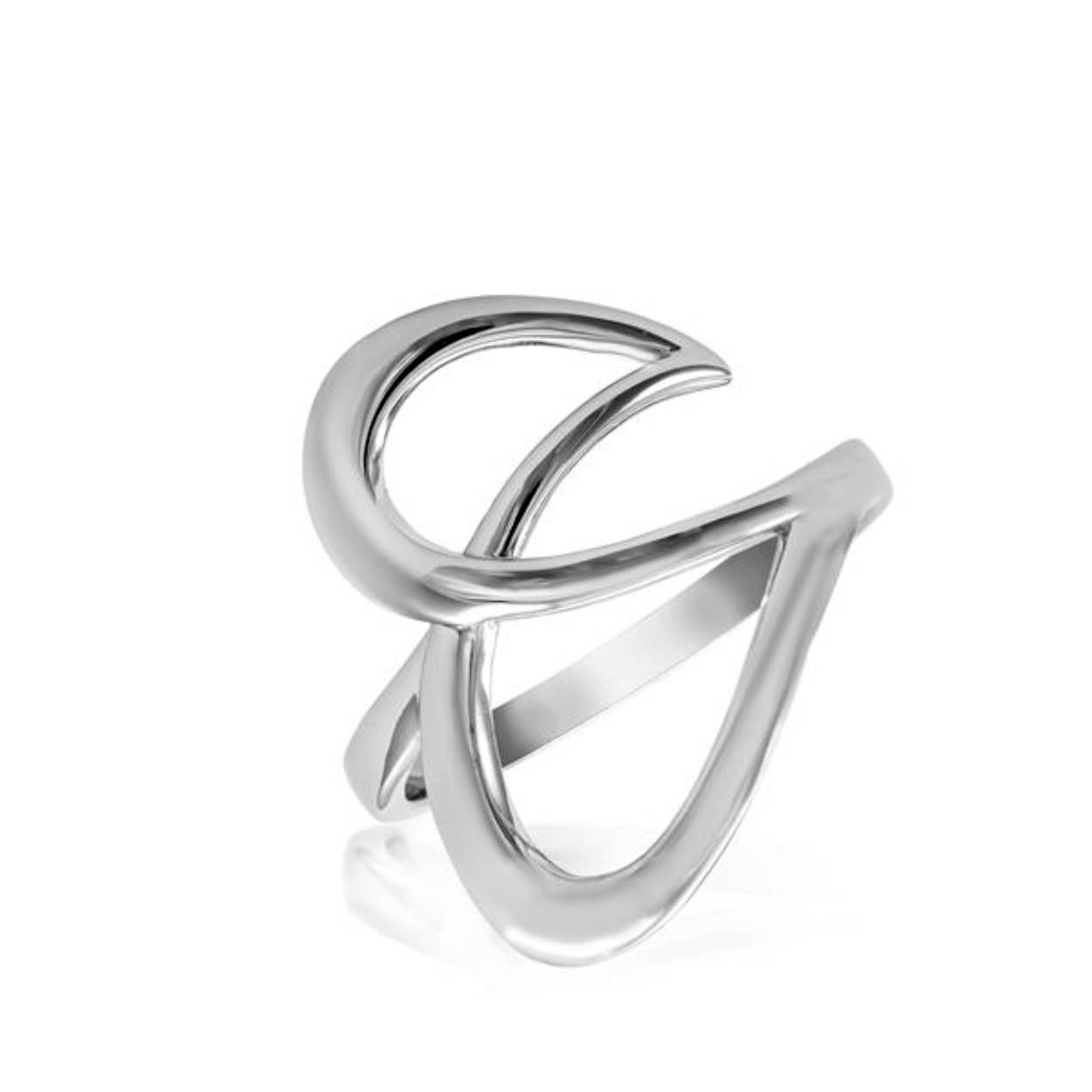 Zilveren ring open model