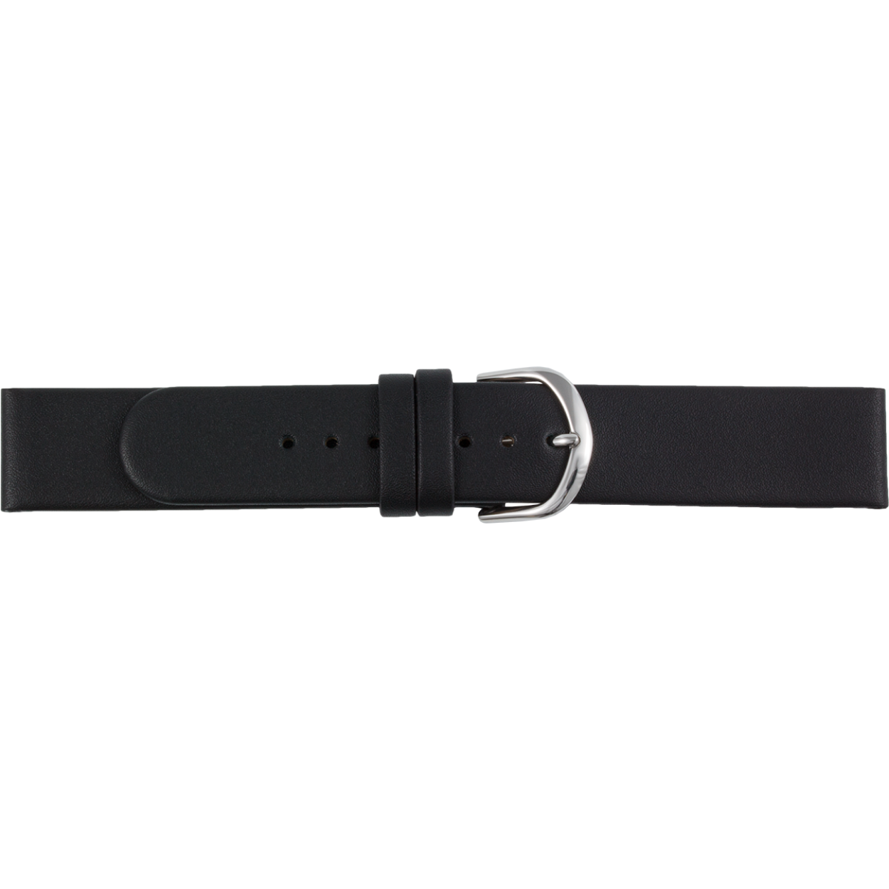 Horlogeband leder 32mm zwart glad