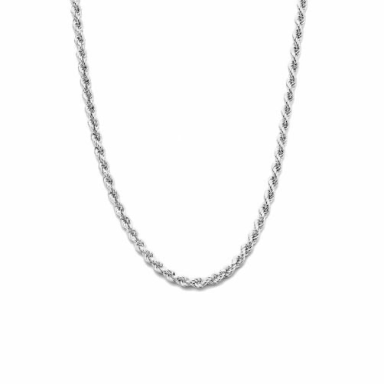 zilveren koord collier
