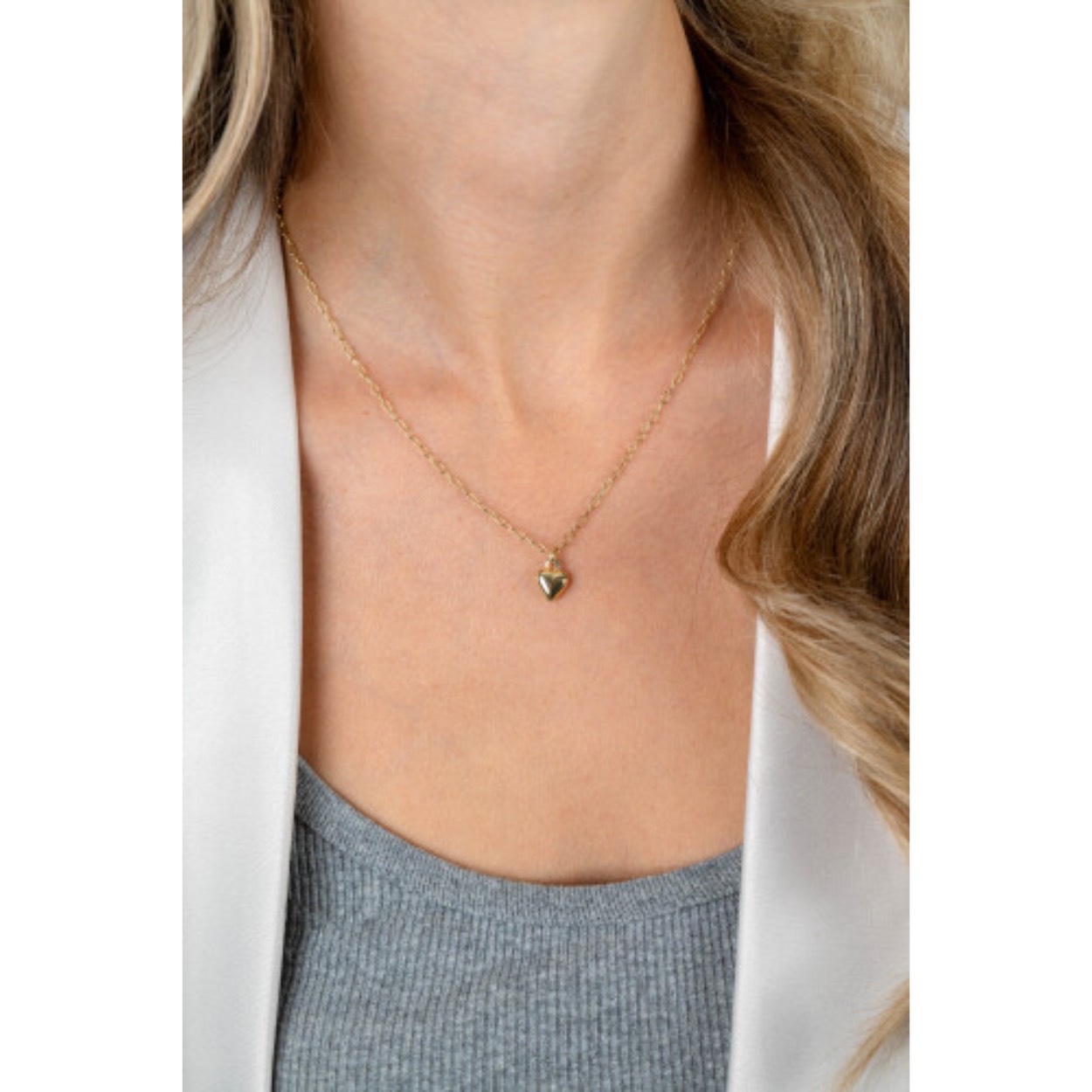 zilver verguld collier met hart