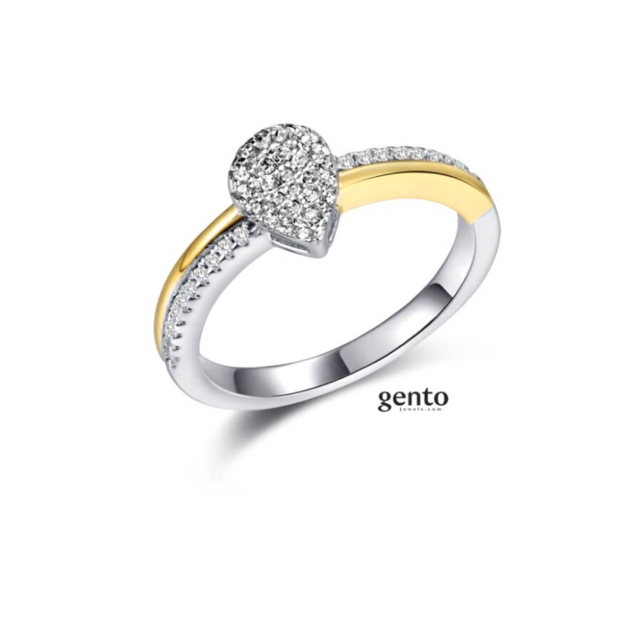 zilveren ring bicolor gento jewels maat 54