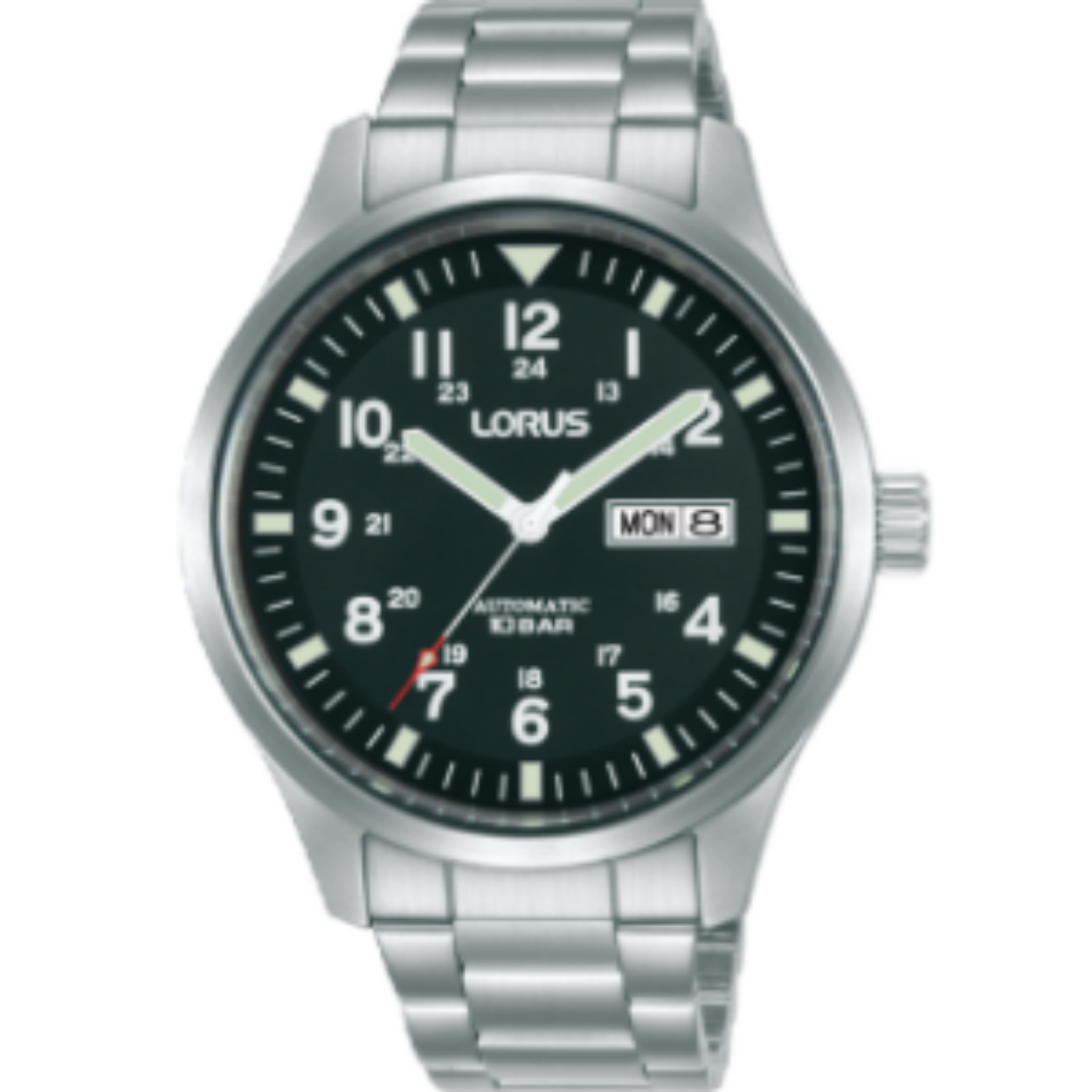 Dit is een herenhorloge van het merk Lorus. Het is een analoog horloge gemaakt van staal. De diameter van de kast is 42 mm en de kast is 12.5 mm dik.