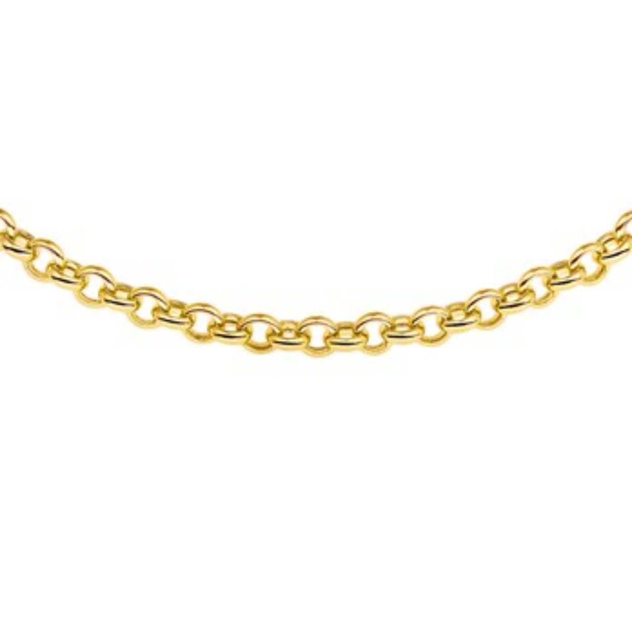 14k geelgouden collier jasseronschakel 5 mm,op 45 cm lengte