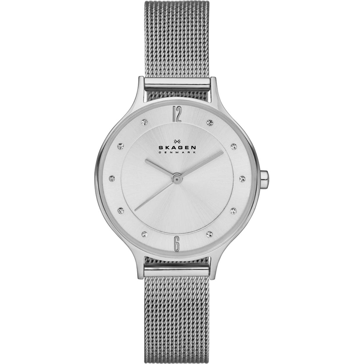 Dit dameshorloge is van het merk Skagen. Het is een  horloge met een band Dameshorloge Albuen van Skagen met de kenmerkende ultradunne horlogekast en een mesh horlogeband. De wijzerplaat is versierd met glanzende steentjes. Dit horloge wordt geleverd in een luxe bewaarverpakking. Model: SKW2149


