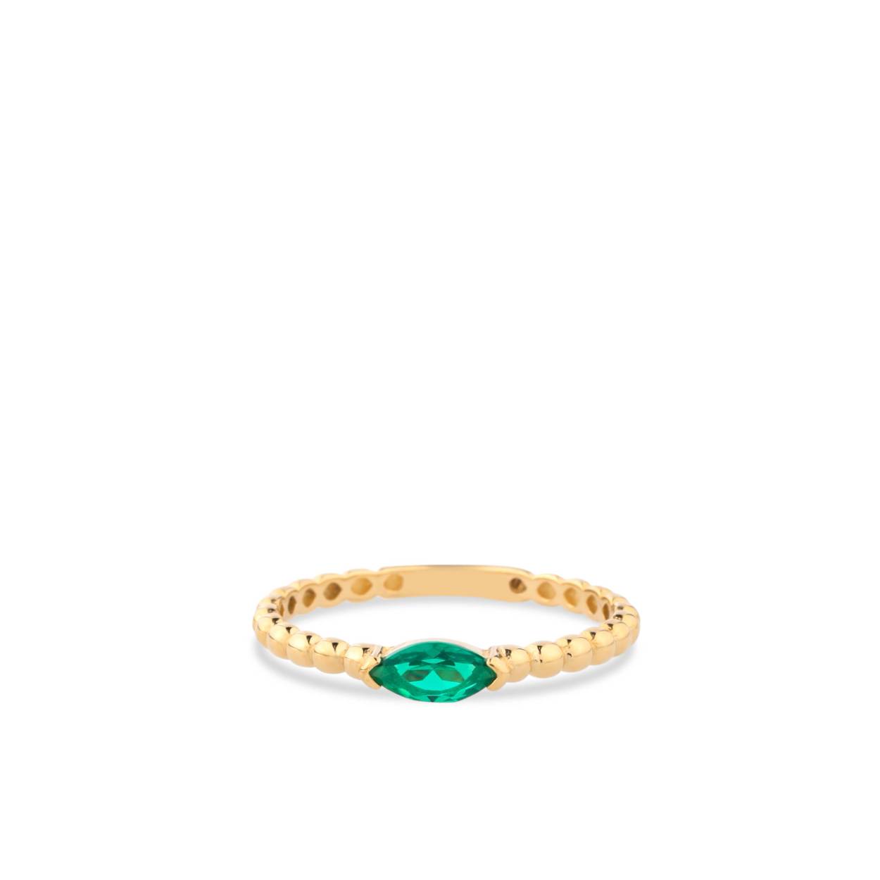 RING GOUD MET GROENE ZIRKONIA