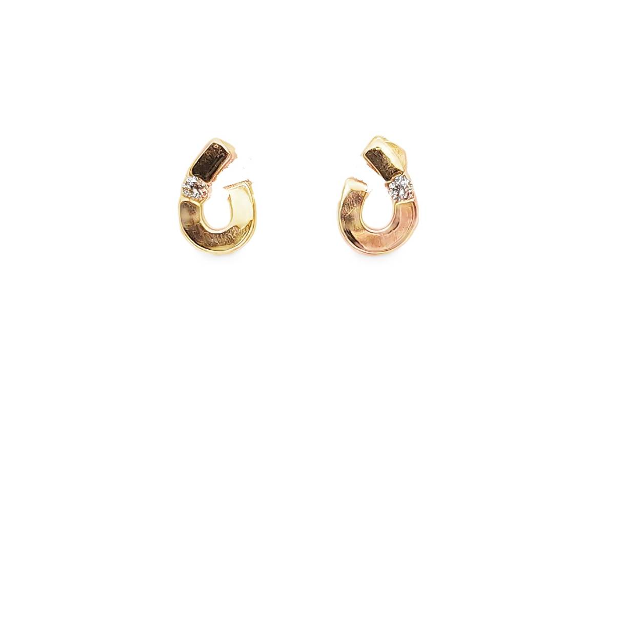 gouden oorknoppen met zirconia