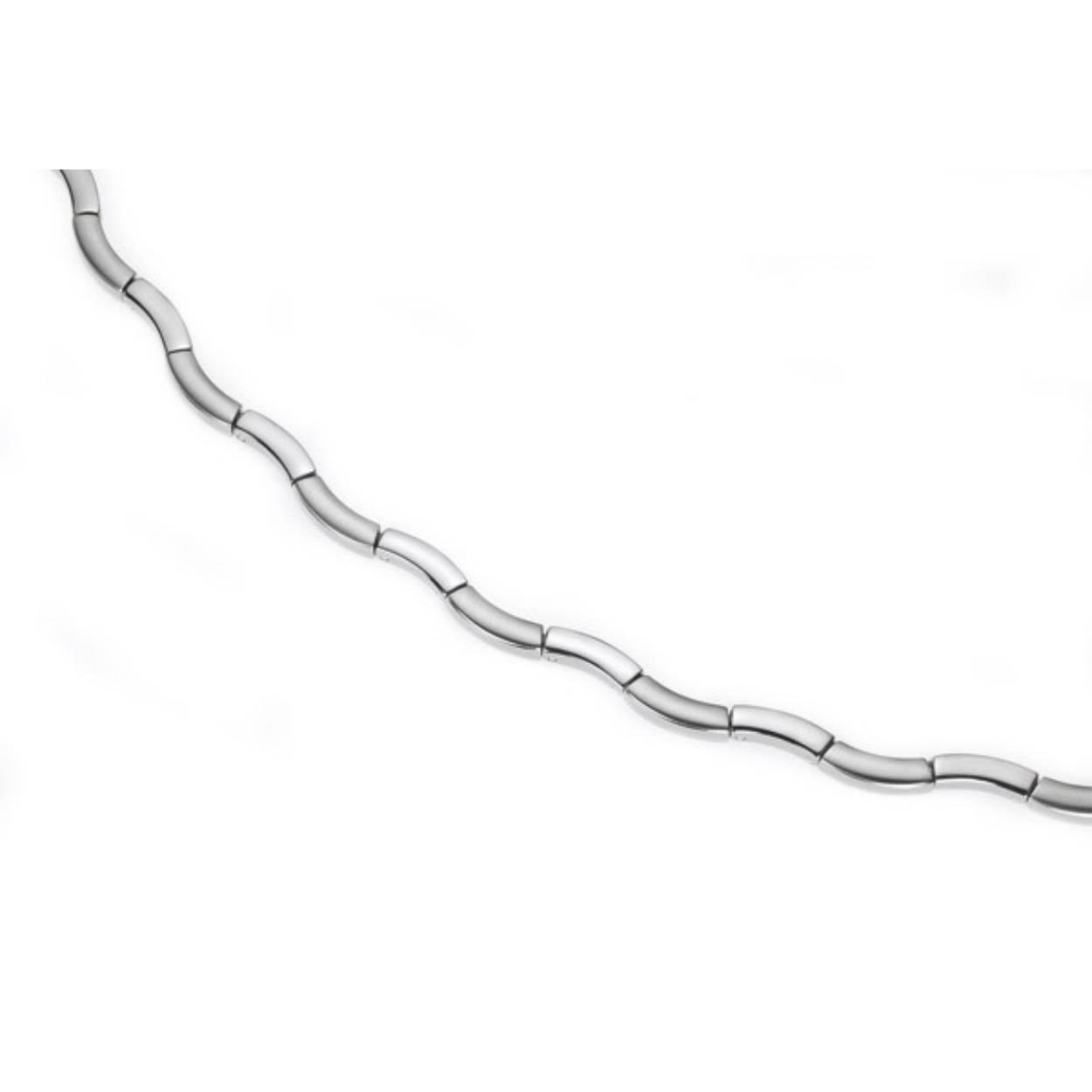 Titanium collier dames, grillig,  mat/poli, 45cm