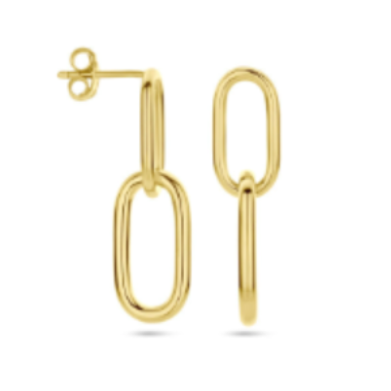 goud op zilveren oorhangers, 1 micron