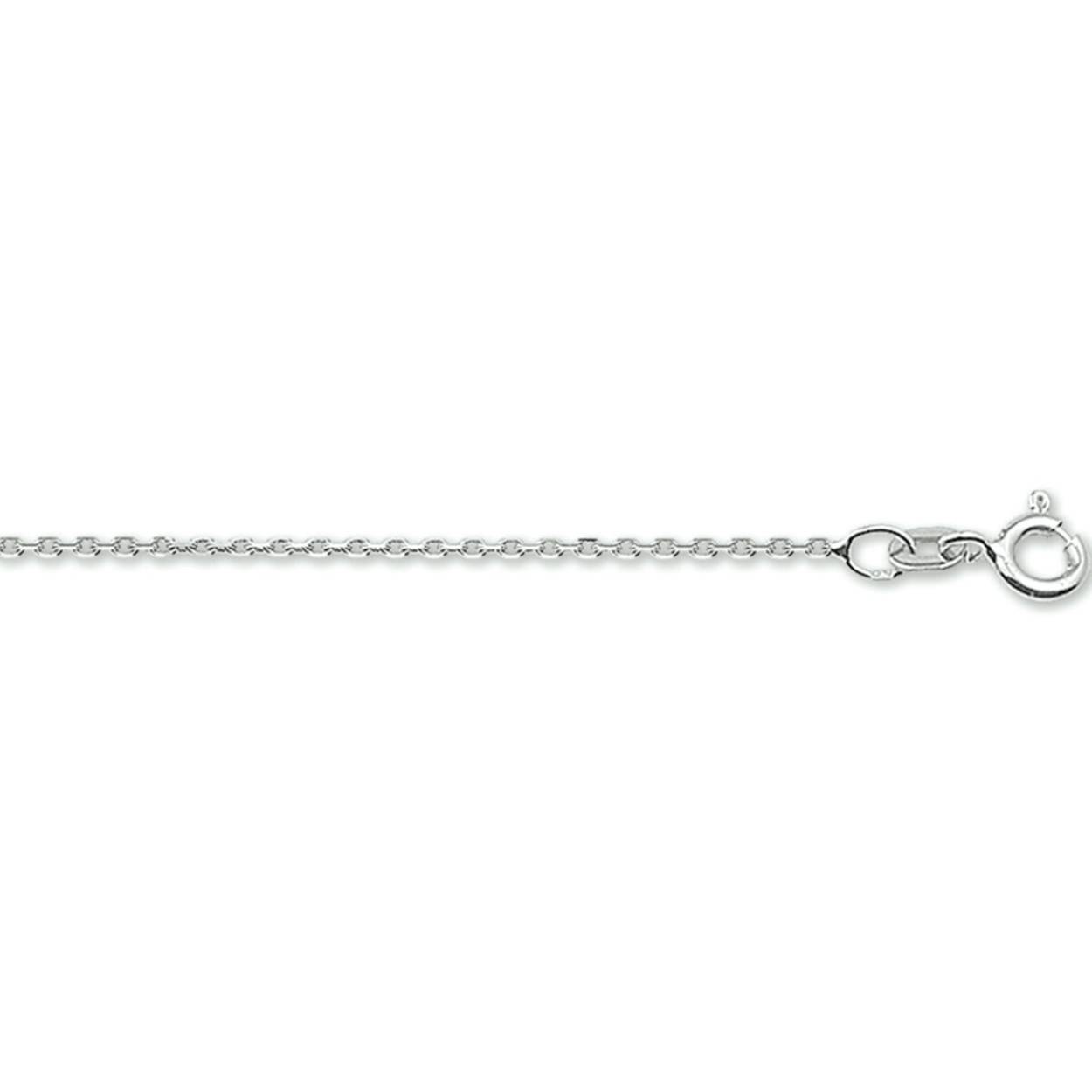 Dit witgouden gediamanteerde anker collier is 1,1mm breed en 41 + 4 cm lang.