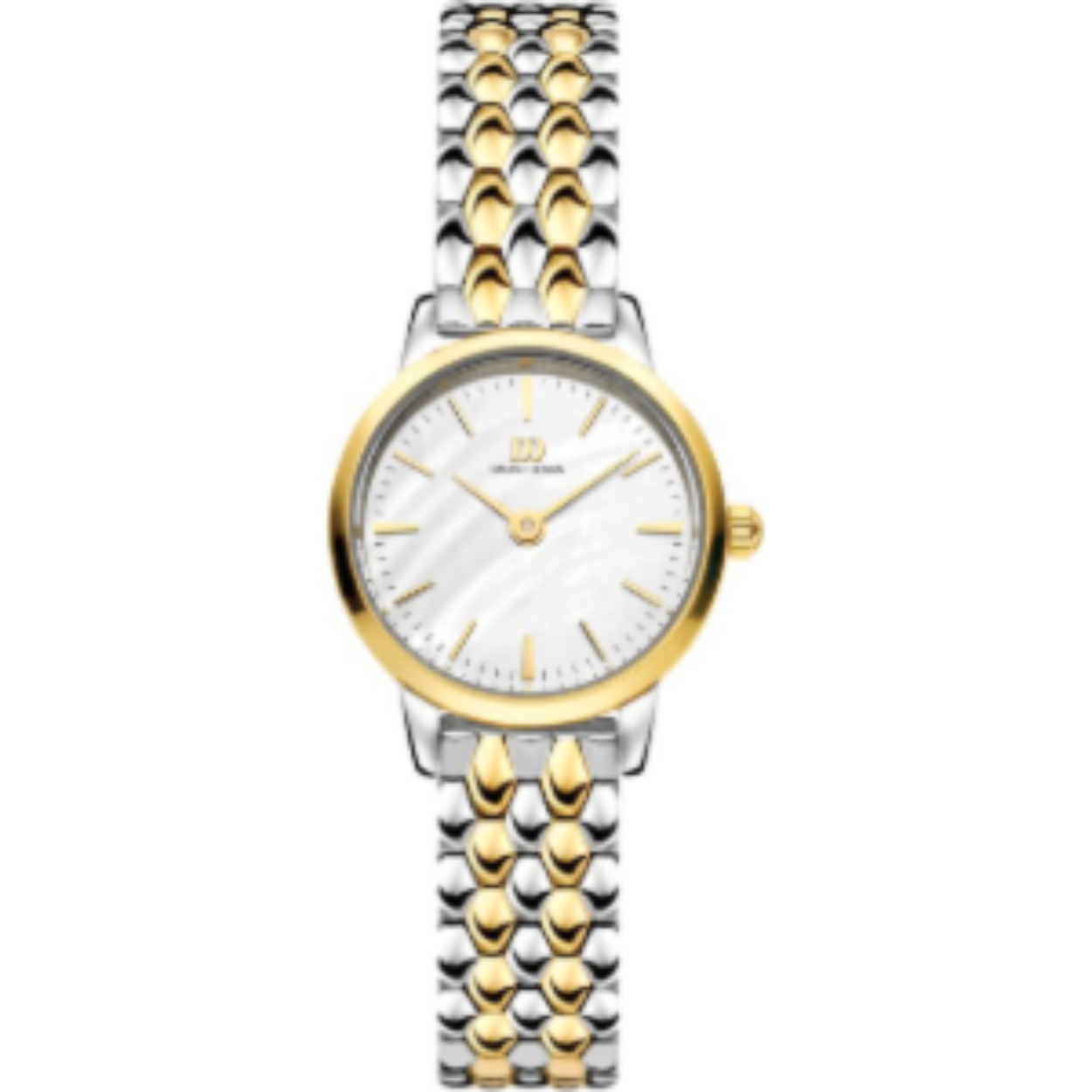 Danish Design horloge met stalen band, Akilia Link bicolor/parelmoer