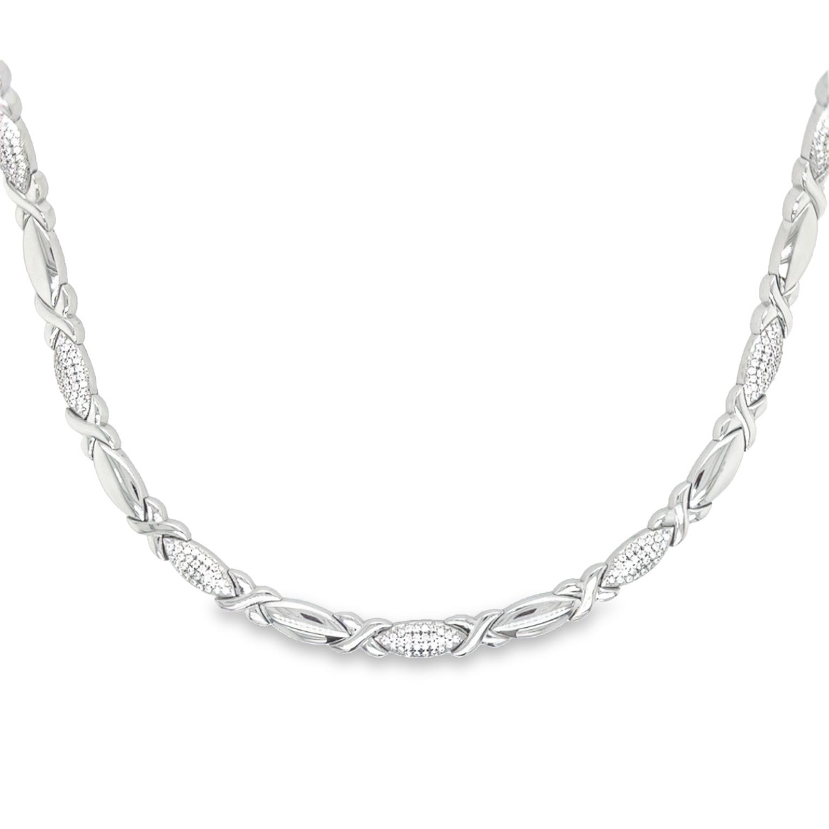Zilveren collier met Zirkonia