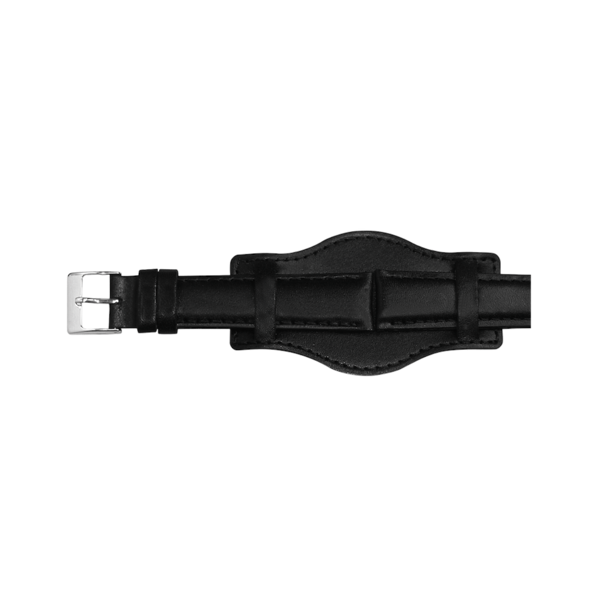 Horlogeband leder 18mm zwart leer met onderstuk