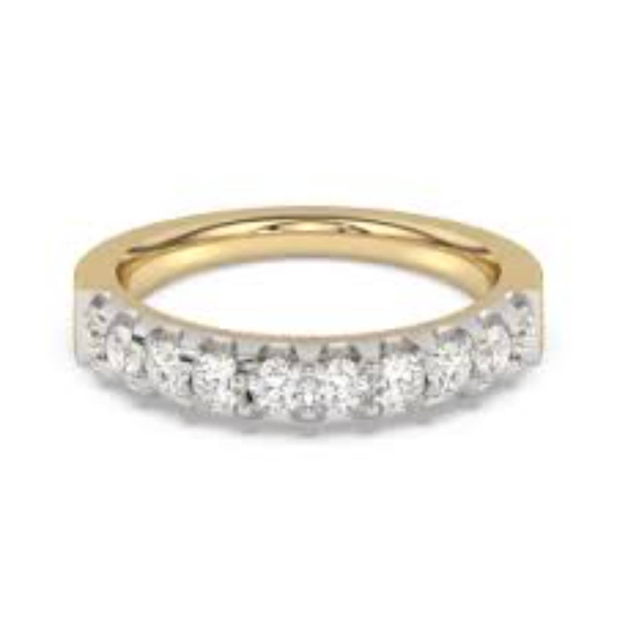 Prachtige Alliance ring gezet met 10 x 0.08 crt diamant briljant geslepen. 