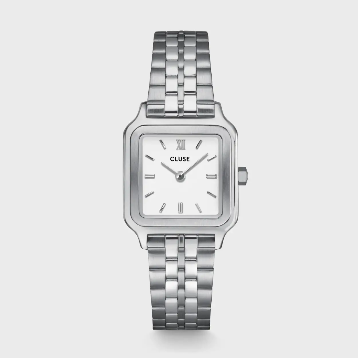 Vierkant zilverkleurig horloge