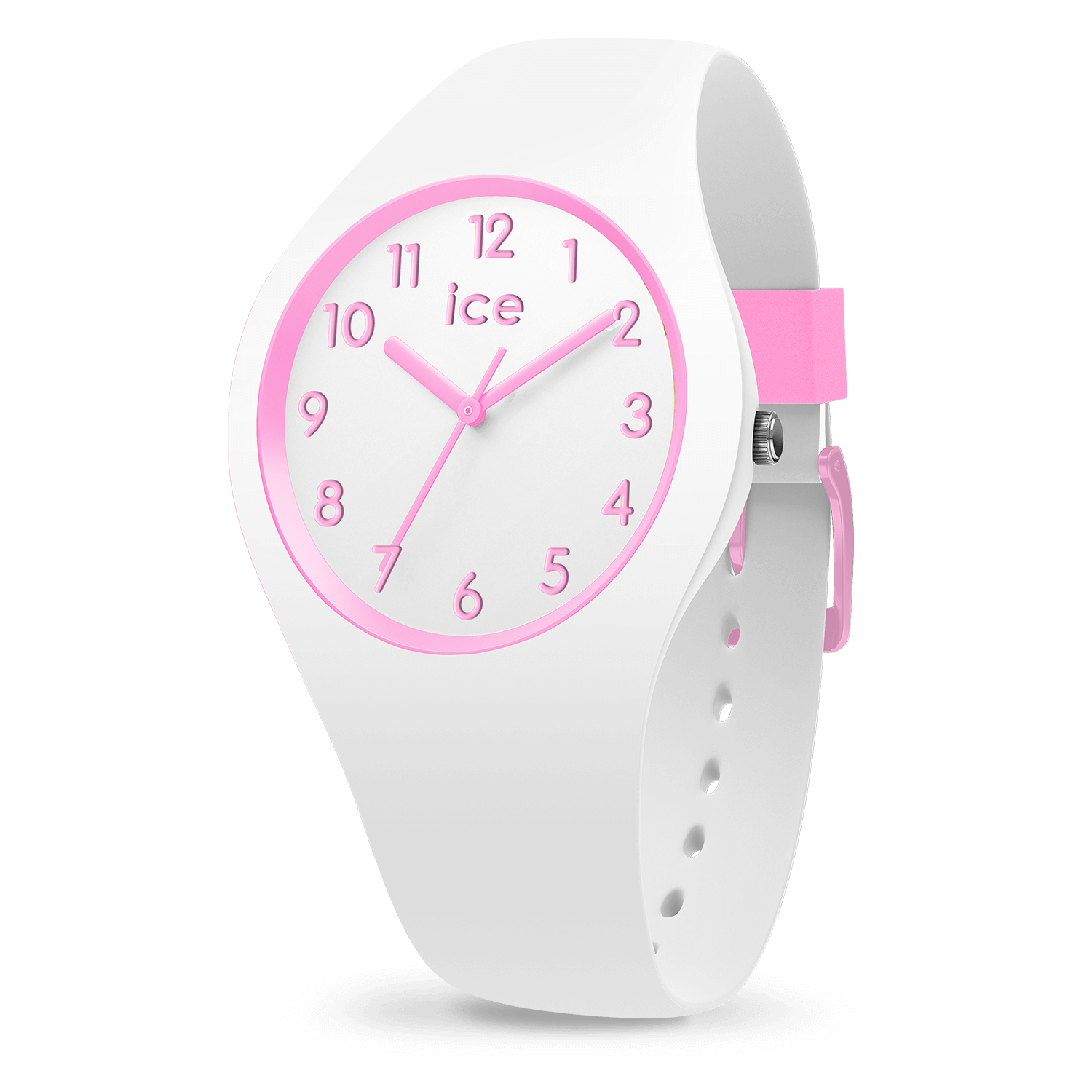 Laat je verleiden door de zoete spirit van de ICE ola kids Candy White! Dit kleine, witte horloge van soepel silicone met snoeproze details geeft elke outfit van je kind een speelse en heerlijke toets.