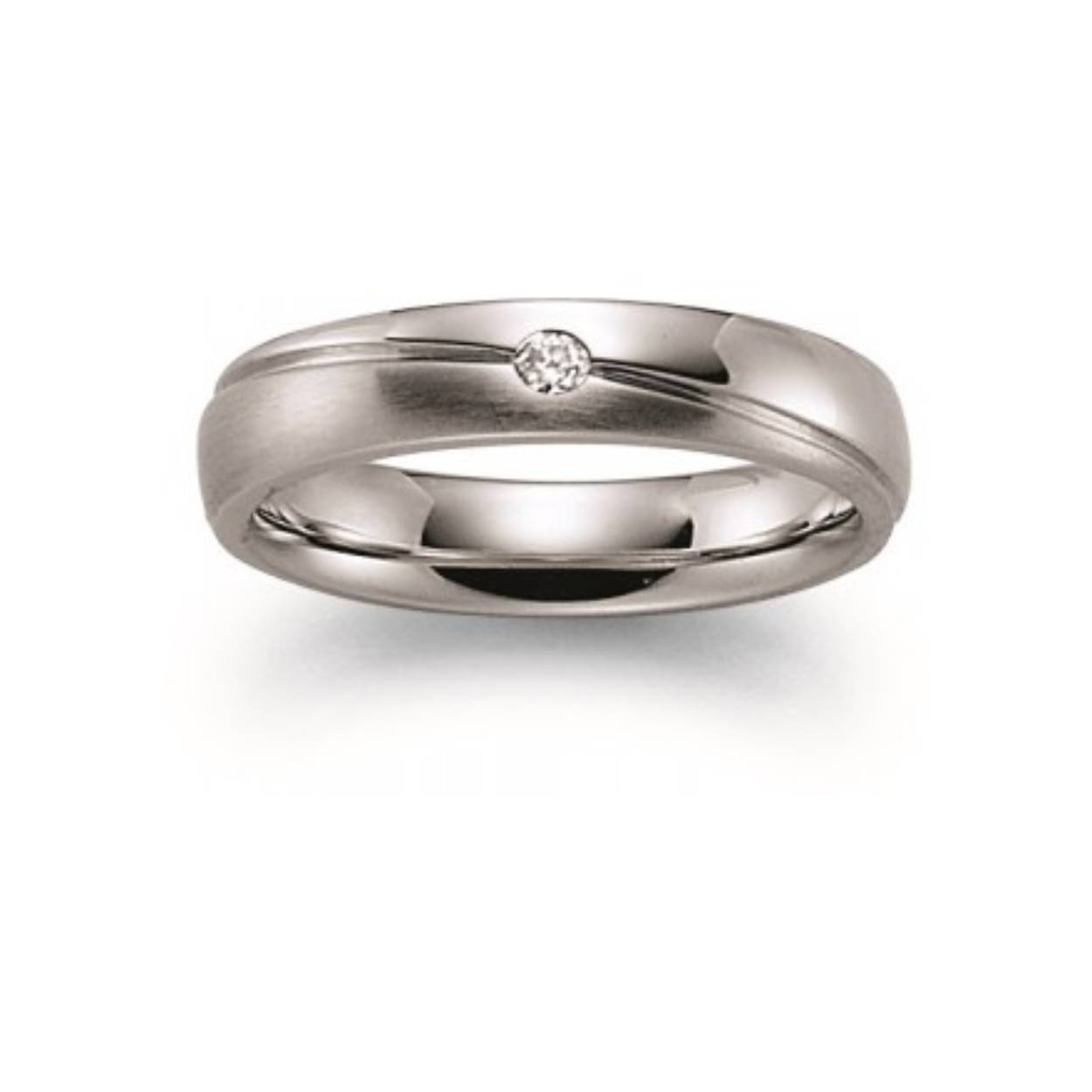 Viventy trouwring zilver met diamant