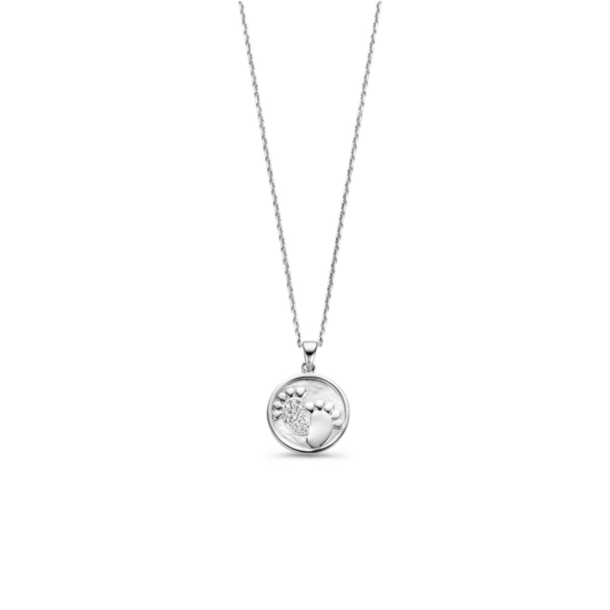 M'amour zilveren sieraad hanger rond voetjes zirkonia 680.059