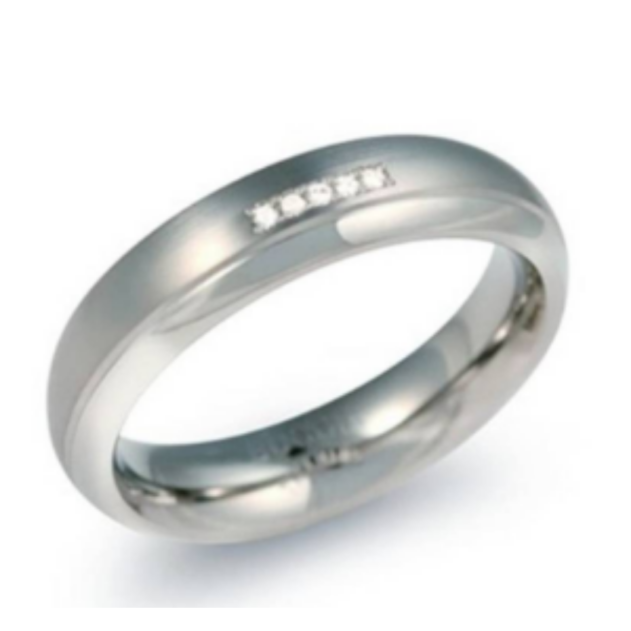 Boccia titanium ring met diamant