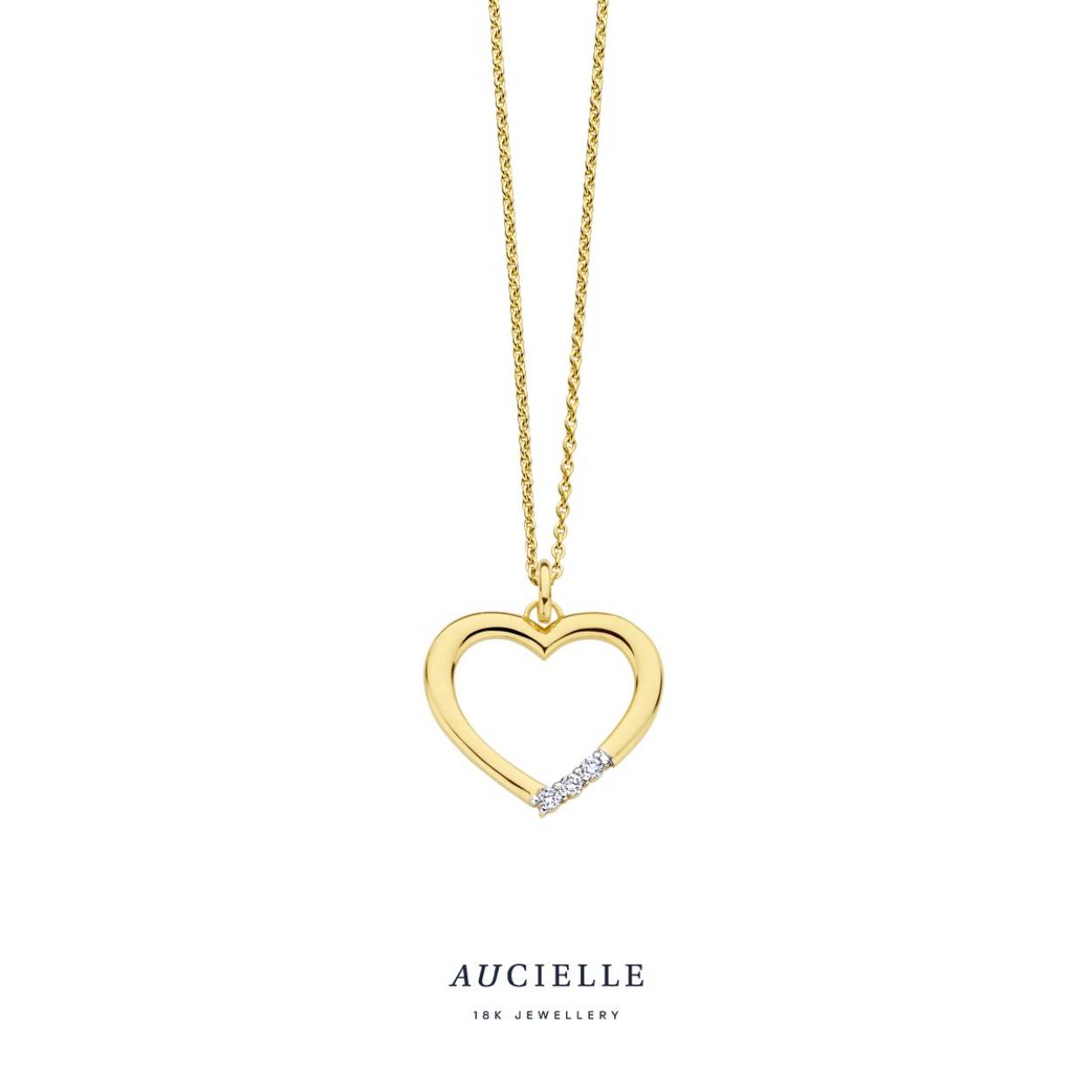 Aucielle hanger hart goud 18k, diamant 0.025ct