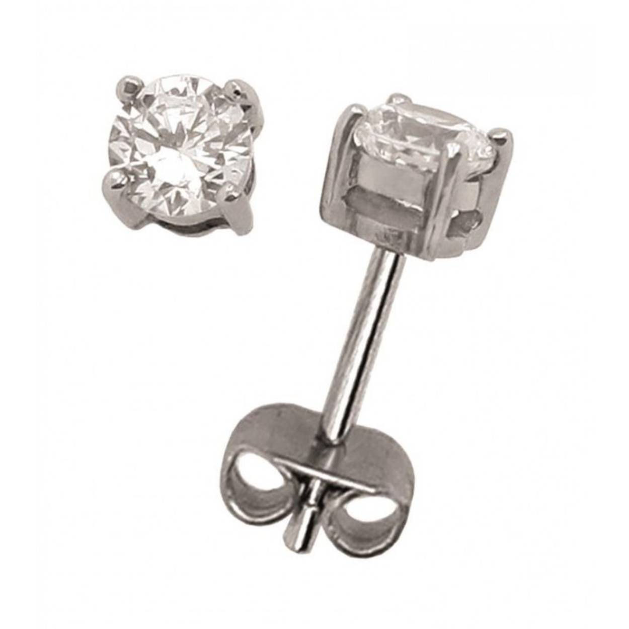 Staal oorknop met zirkonia 4 mm