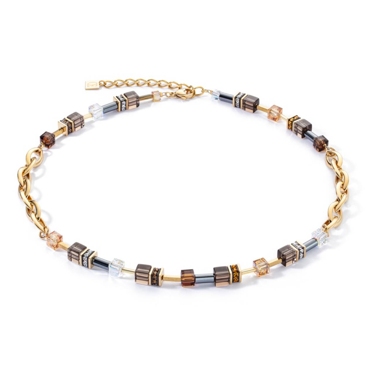 Coeur de Lion collier model 4524/10-1116 Brown-Gold
met swarovski kristallen 