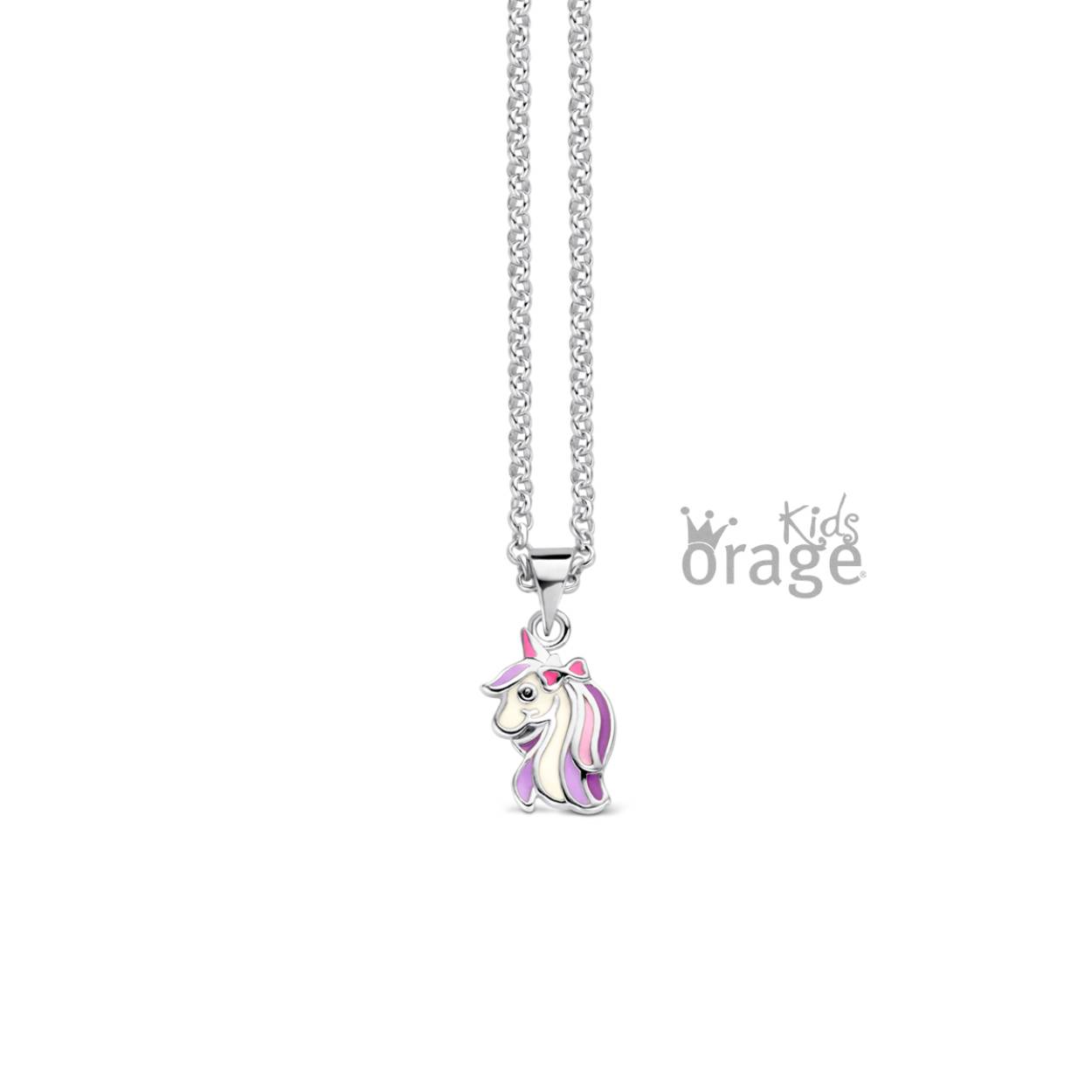 Zilveren ketting (36 cm) met hanger 'lady unicorn' van Orage kids
Bijhorende oorbellen en armband ook verkrijgbaar
