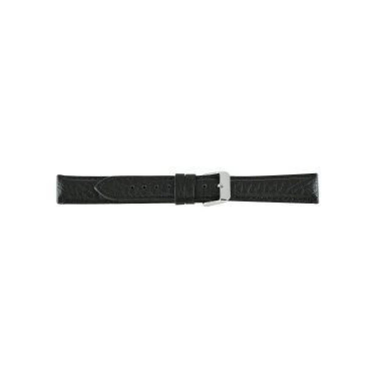 Horlogeband leder 20mm xl zwart