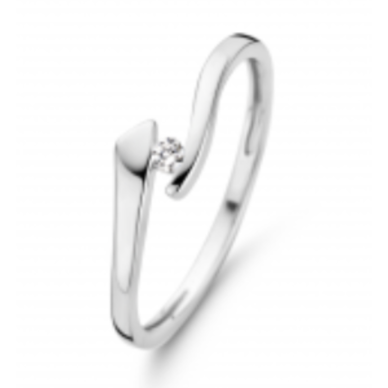 14k Mori Fashion Diamonds witgouden ring 0.03ct
