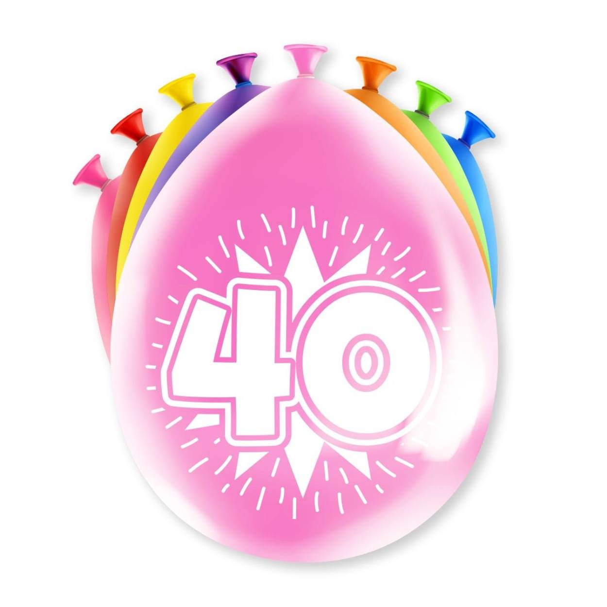 Een feestje kan niet zonder ballonnen en als u party ballonnen met 40 jaar koopt dan krijgt u deze in maar liefst 8 verschillende kleuren! De ballonnen zijn gemaakt van latex en zijn ongeveer 30 bij 30 centimeter groot.