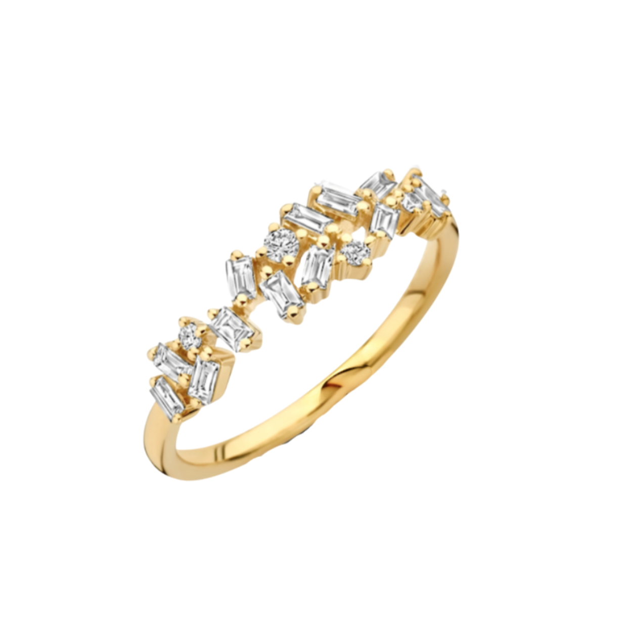 Geelgouden ring met diamanten