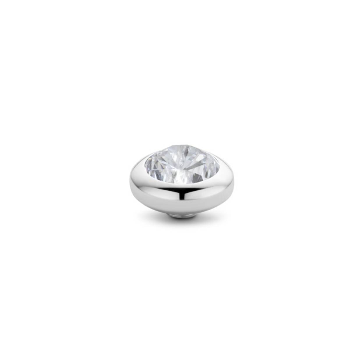 Melano zetting met zilveren onderkant. Bestemt voor de Melano vivid collectie. Kleur steen is crystal.